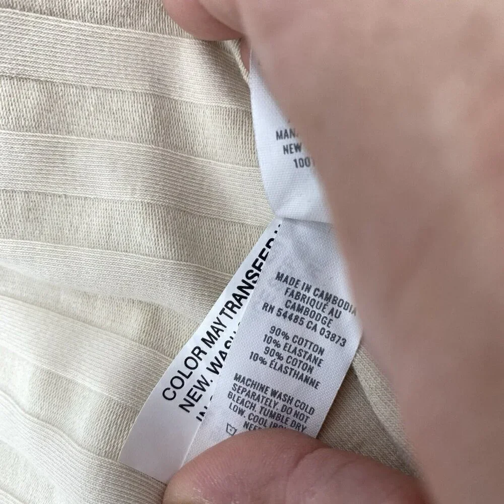Aerie OG Groove Mini Skirt Size Medium Ribbed Stretch OFFLINE Beige